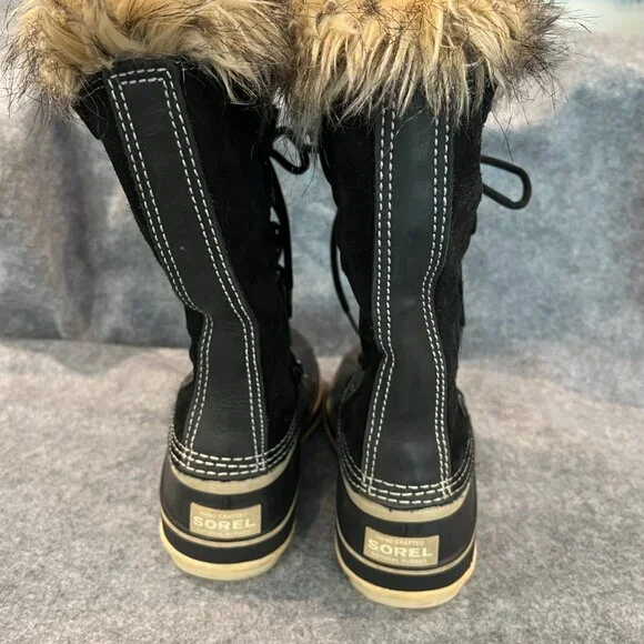 Sorrel Joan of Artic sz 6 black suede faux fur boots waterproof - Picture 6 of 8